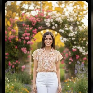 Jones New York Floral Blouse Size12